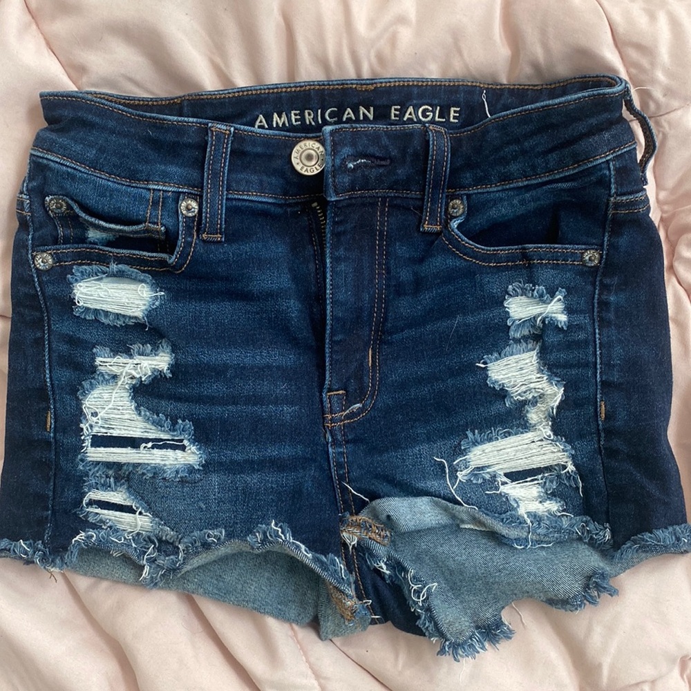 American eagle high waisted denim shorts size 0
